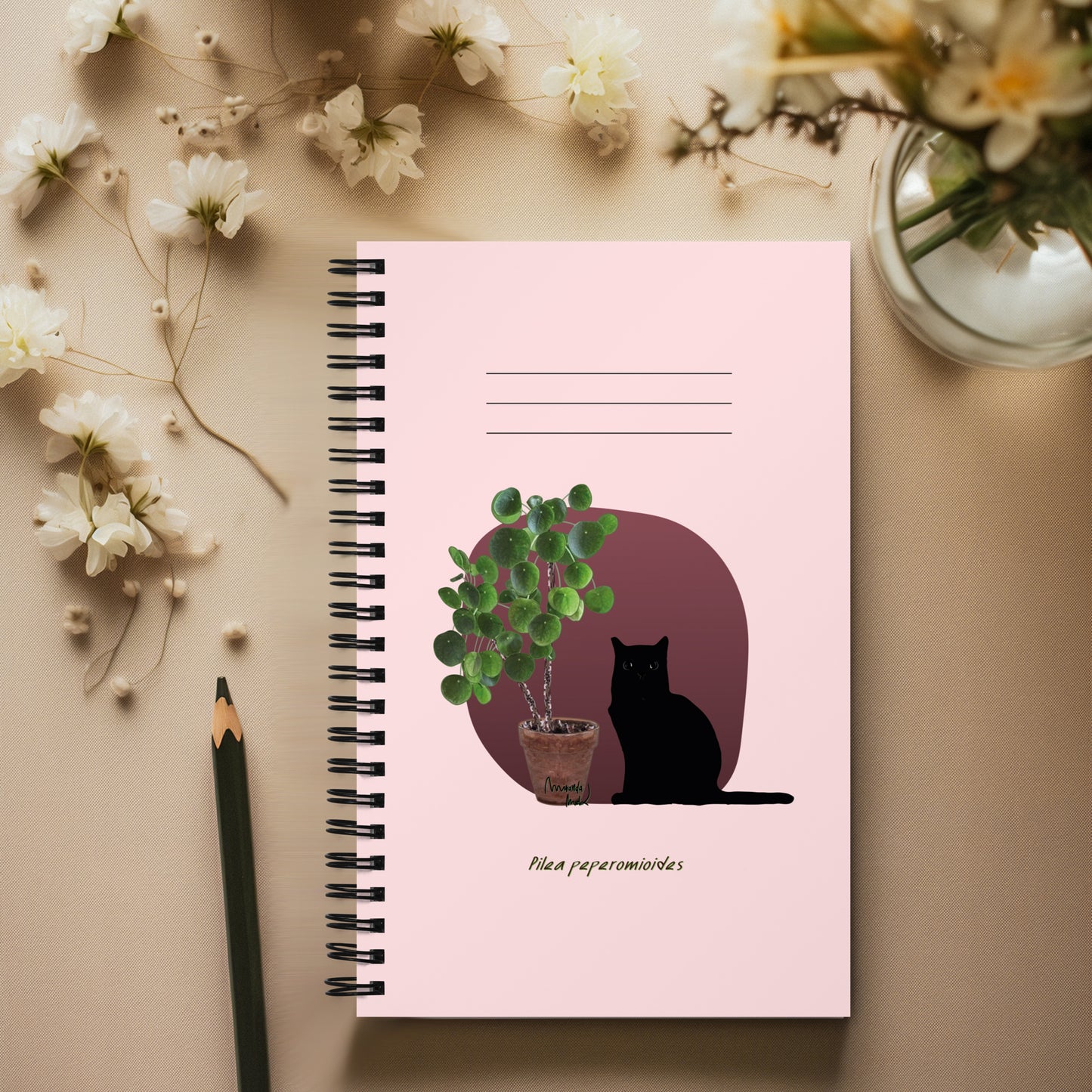 Pilea Spiral Notebook