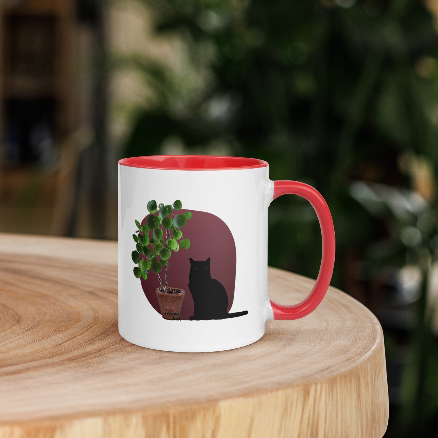 Pilea Mug Red Inside