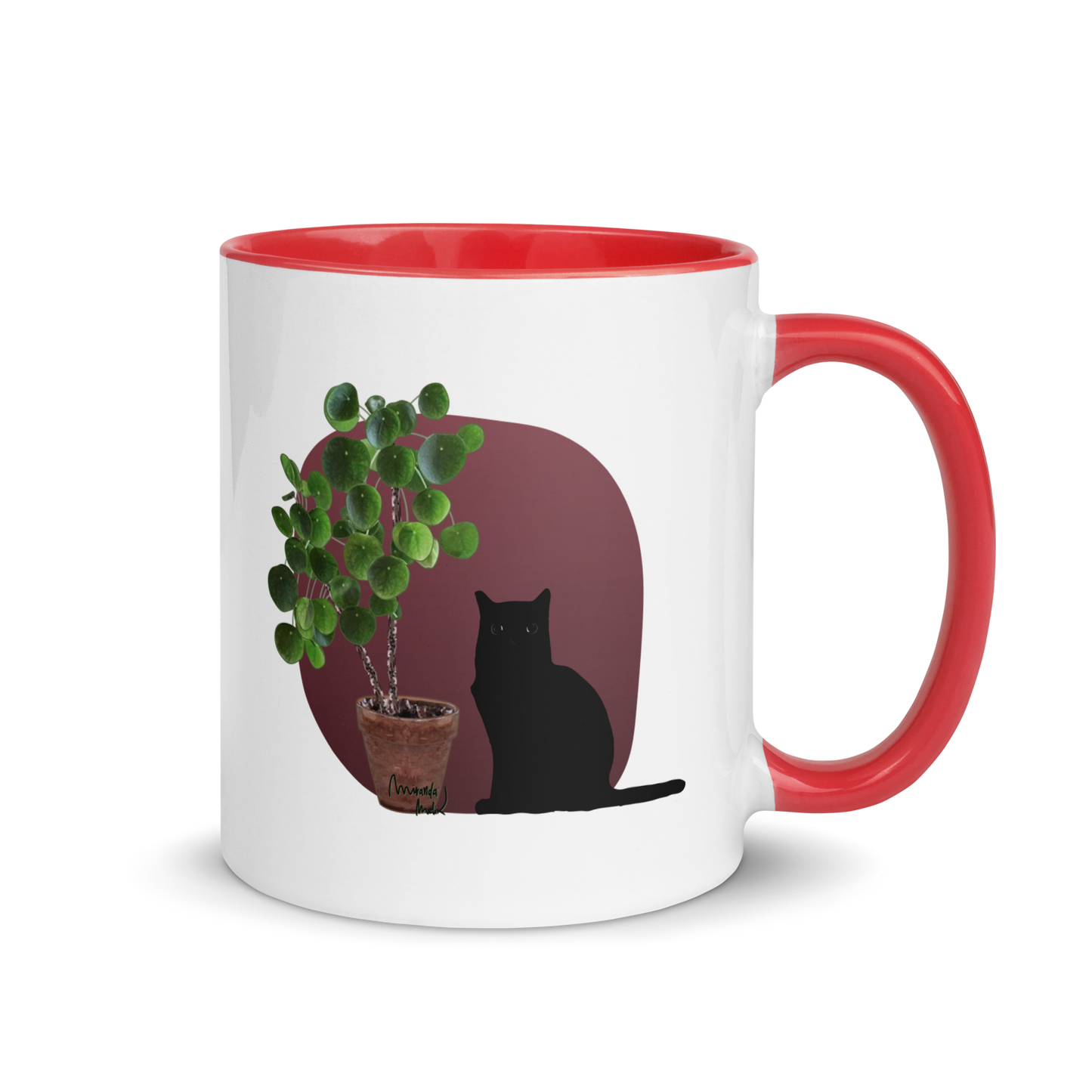 Pilea Mug Red Inside